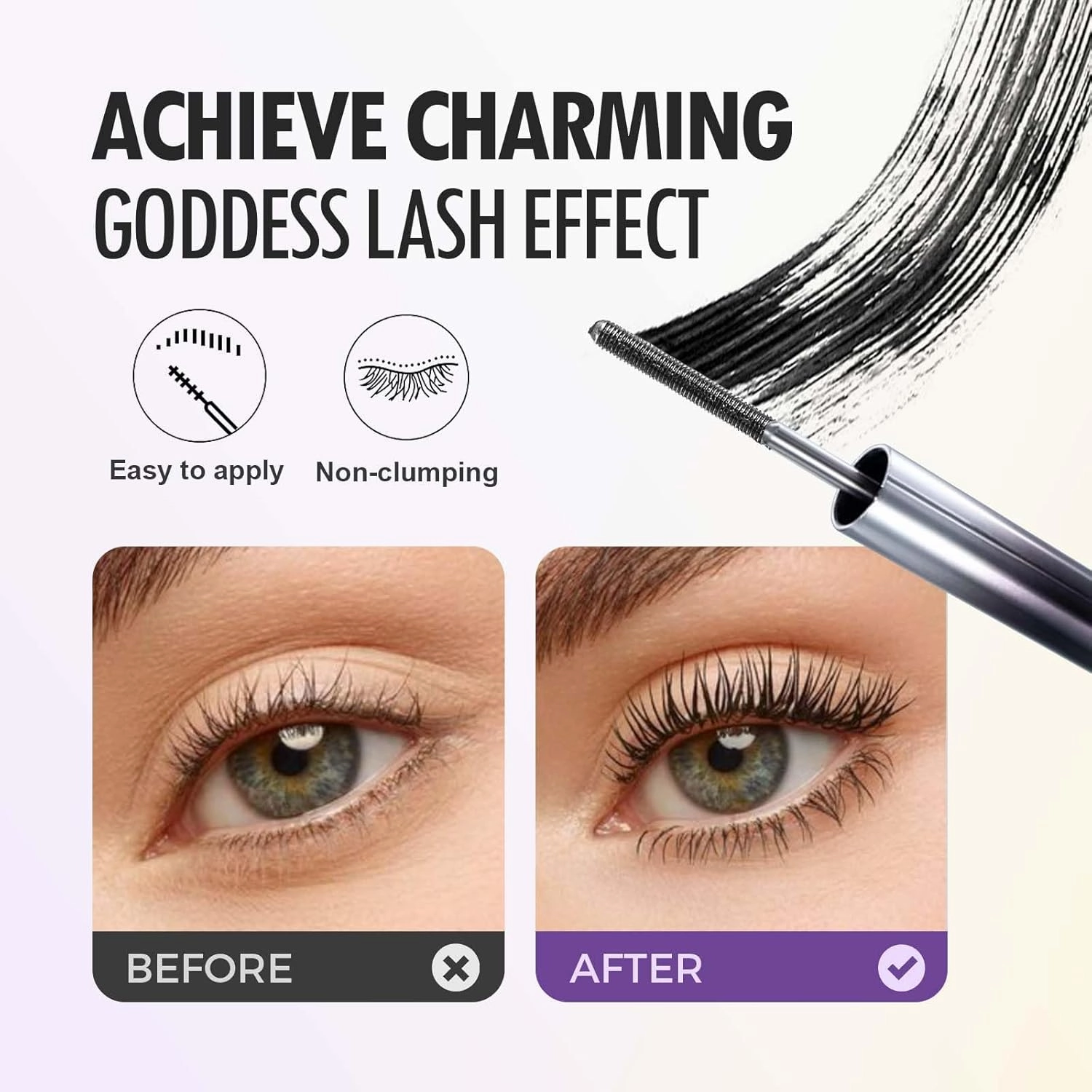 3D Curling Eyelash Iron Mascara, 2025 New Metal Tubing Mascara Black & Brown for Lash Makeup,Waterproof Long Lasting Lash Extensions Magic Mascaras (Black/2pcs, One Size)