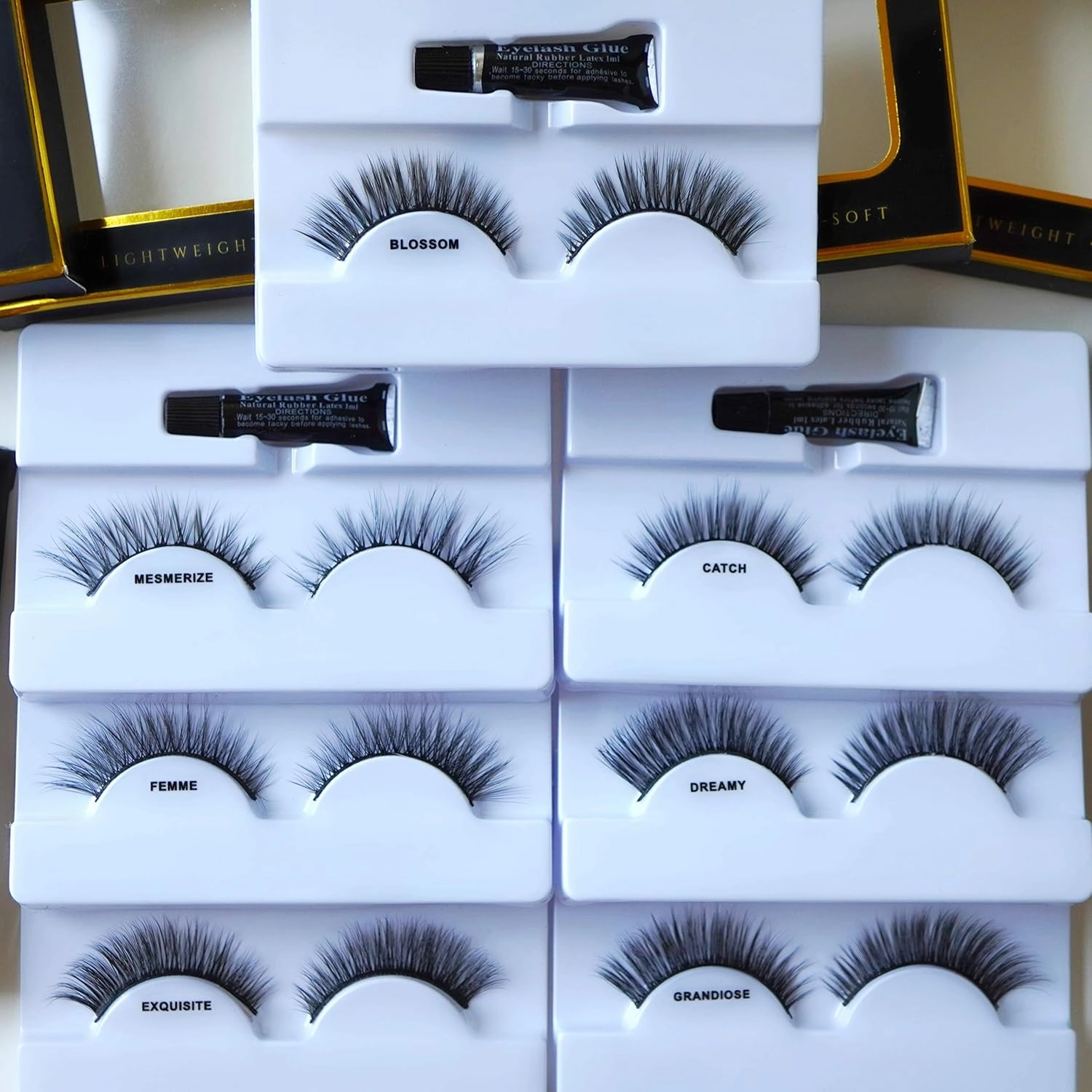 3D Faux Mink False Eyelashes - Natural Look Lashes, Full Volume, Extra Long Length Eyelash Extensions - Eye-Lifting, Cat Eye Effect Fake Eyelashes - Vegan & Cruelty-Free (Femme, Full)