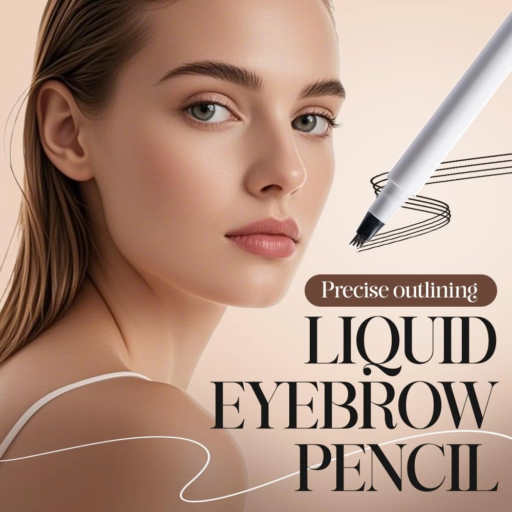 3D Waterproof Microblading Eyebrow Pen, Upgrade Natural Makeup Fine Stroke Eyebrow Pencil, 4 Tipped Eye Brown Makeup Long-Lasting Waterproof Eyebrow Pencils for Women (Brown, One Size)