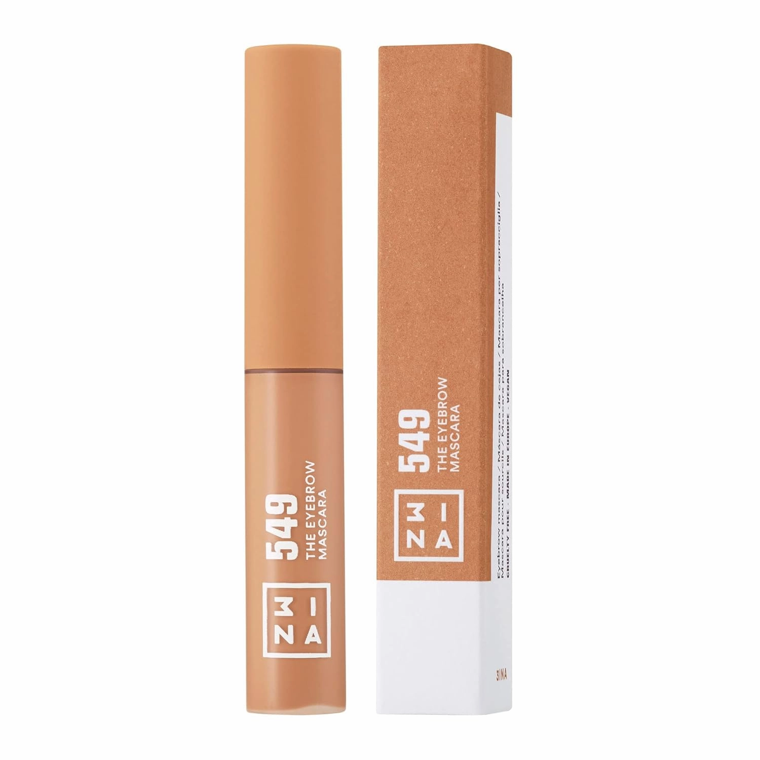 3INA MAKEUP - Vegan - Cruelty Free - The Eyebrow Mascara 549 - Cream - Fixes, Defines, Adds Volume and Control Brows -Non Sticky Gel Formula - Dense & Fuller Brows - Multiplier Effect - Good Adhesion