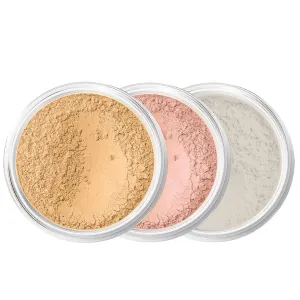 3pc FULL SIZE KIT (BEIGE) Mineral Makeup Foundation Set Sheer Powder Bare Face Matte Cover
