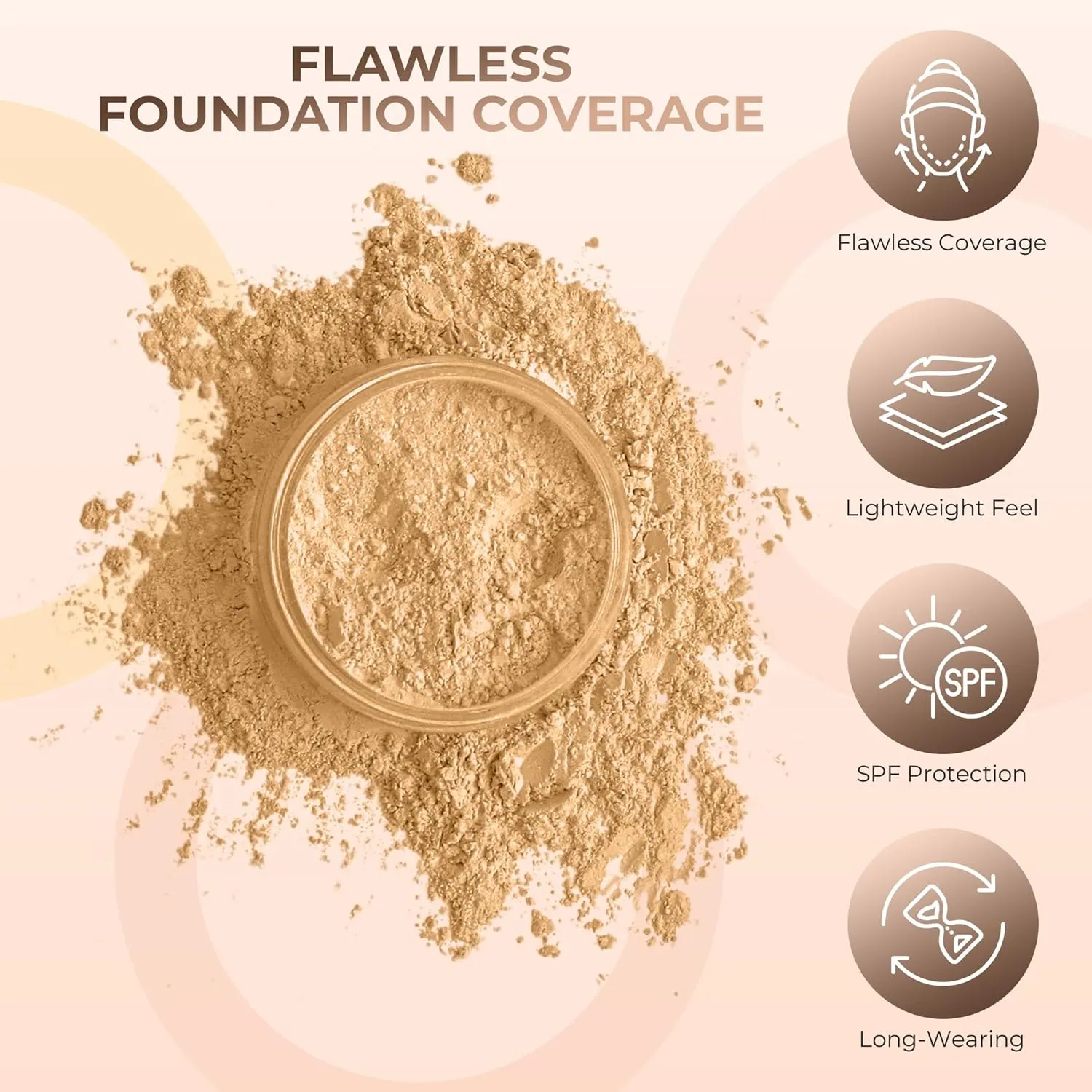 3pc FULL SIZE KIT (BEIGE) Mineral Makeup Foundation Set Sheer Powder Bare Face Matte Cover