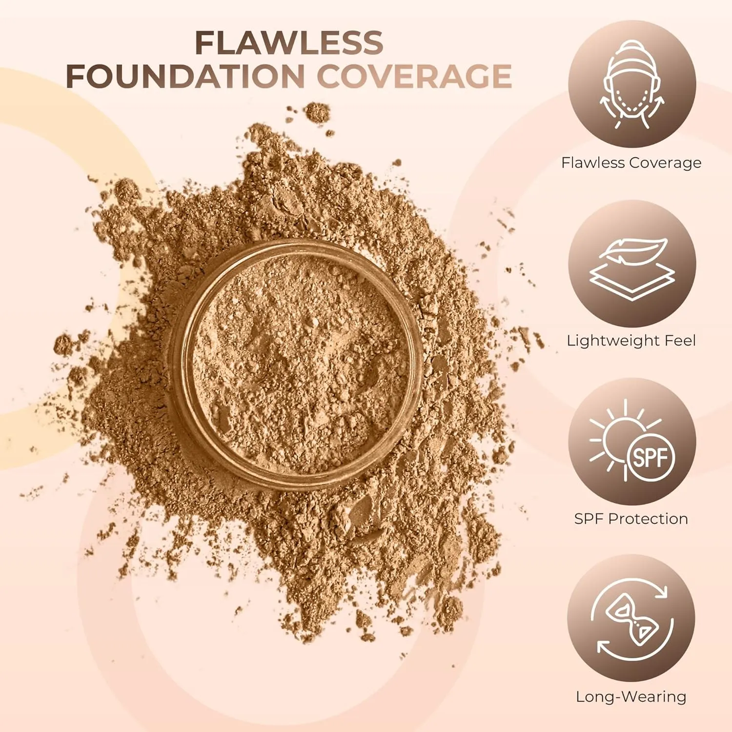 3pc FULL SIZE KIT (DEEP TAN) Mineral Makeup Foundation Set Sheer Powder Bare Face Matte Cover