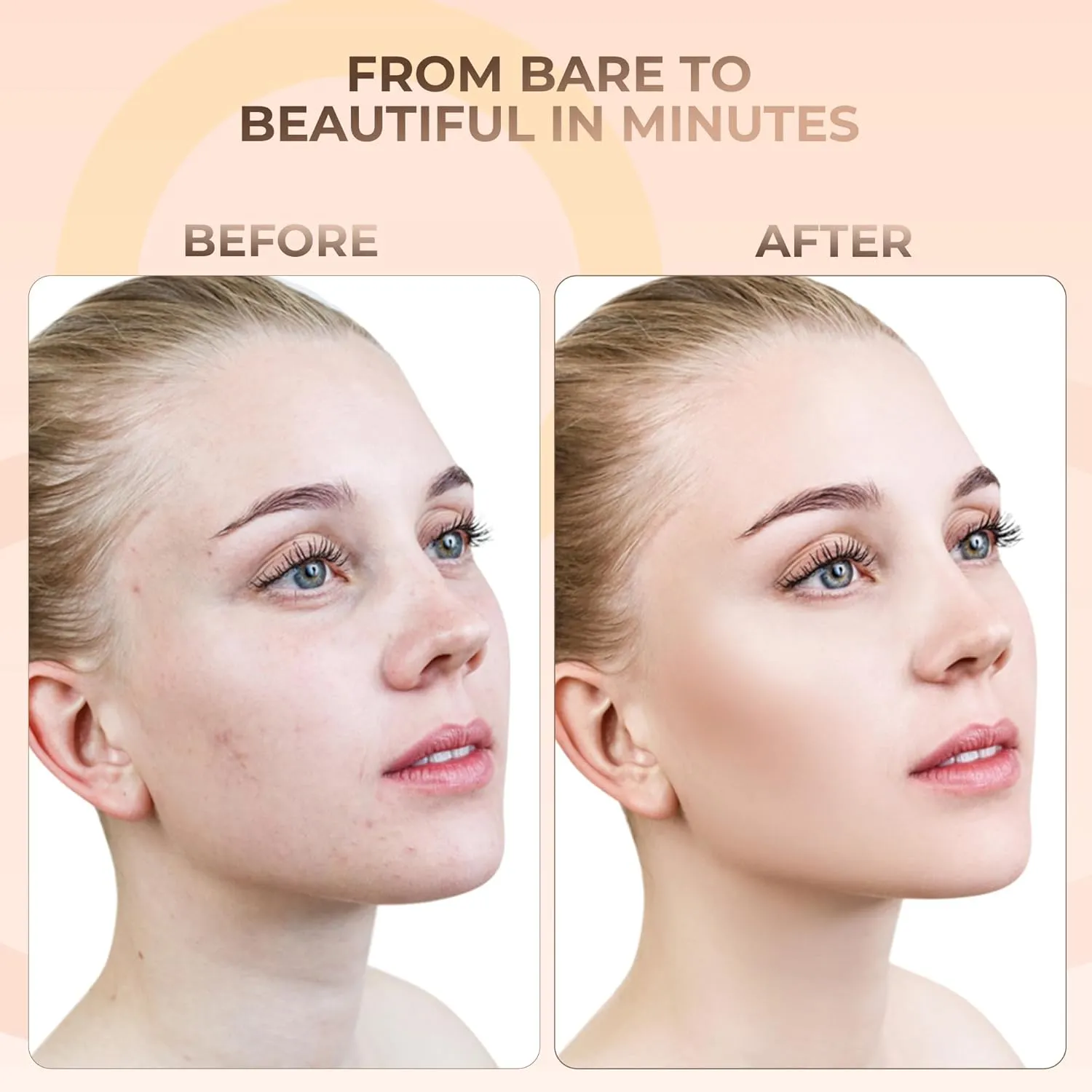 3pc MINERAL MAKEUP SET (LIGHT) Bare Skin Kit Powder Matte Foundation Organic