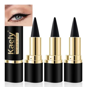3Pcs Black Gel Eyeliner Pencil Set,Natural Cream Eye Liner Waterproof Smudge Proof,Cat Eye Black Smokey Eyeshadow Palette Stick Crayon,Goth Halloween Makeup,delineador de ojos contra el agua