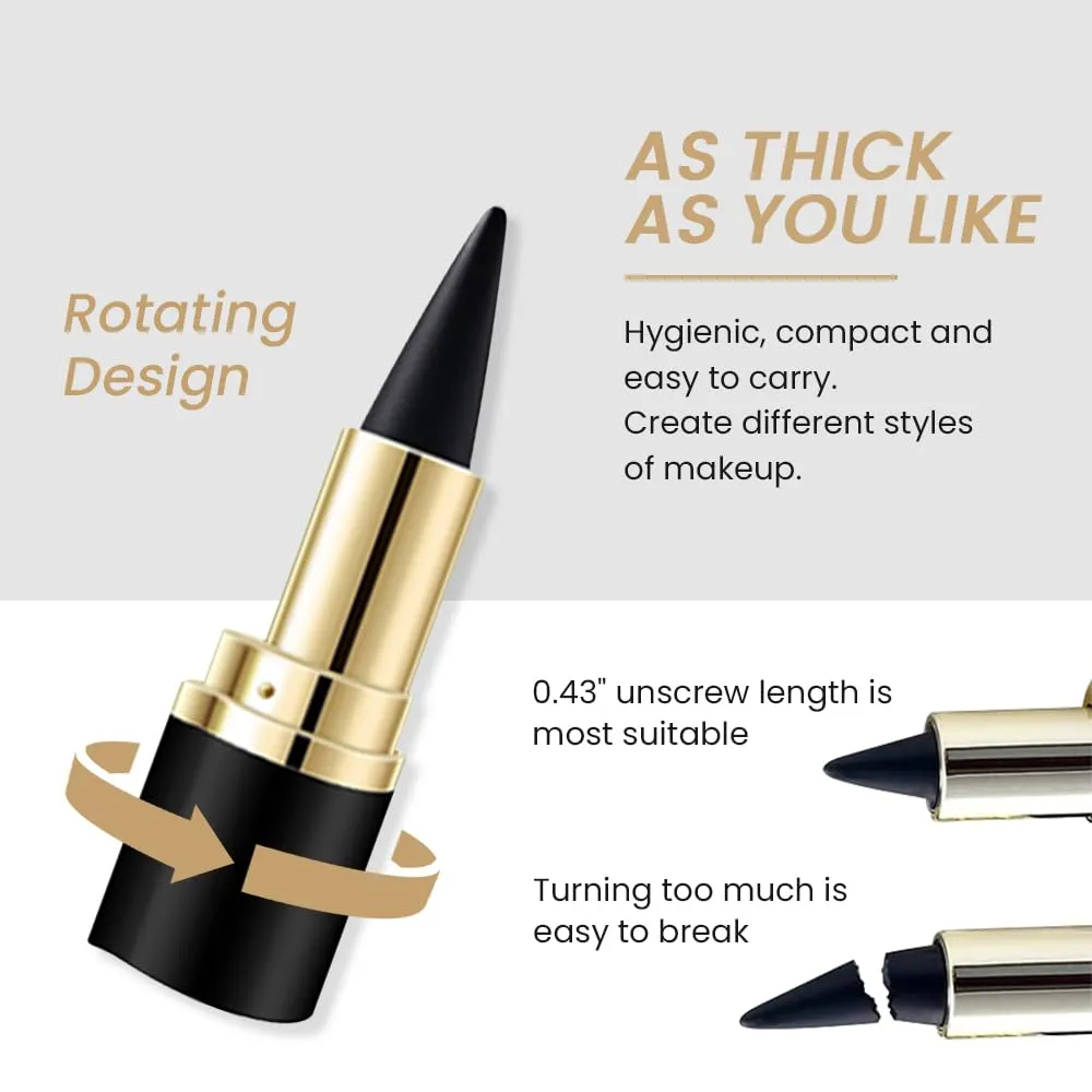 3Pcs Black Gel Eyeliner Pencil Set,Natural Cream Eye Liner Waterproof Smudge Proof,Cat Eye Black Smokey Eyeshadow Palette Stick Crayon,Goth Halloween Makeup,delineador de ojos contra el agua