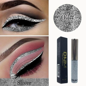 3x R Shimmer Glitteshadow Long Waterproof Liquid Glitter Eyeliner Set with Holographic Effects for Party Makeup (3 Pack)