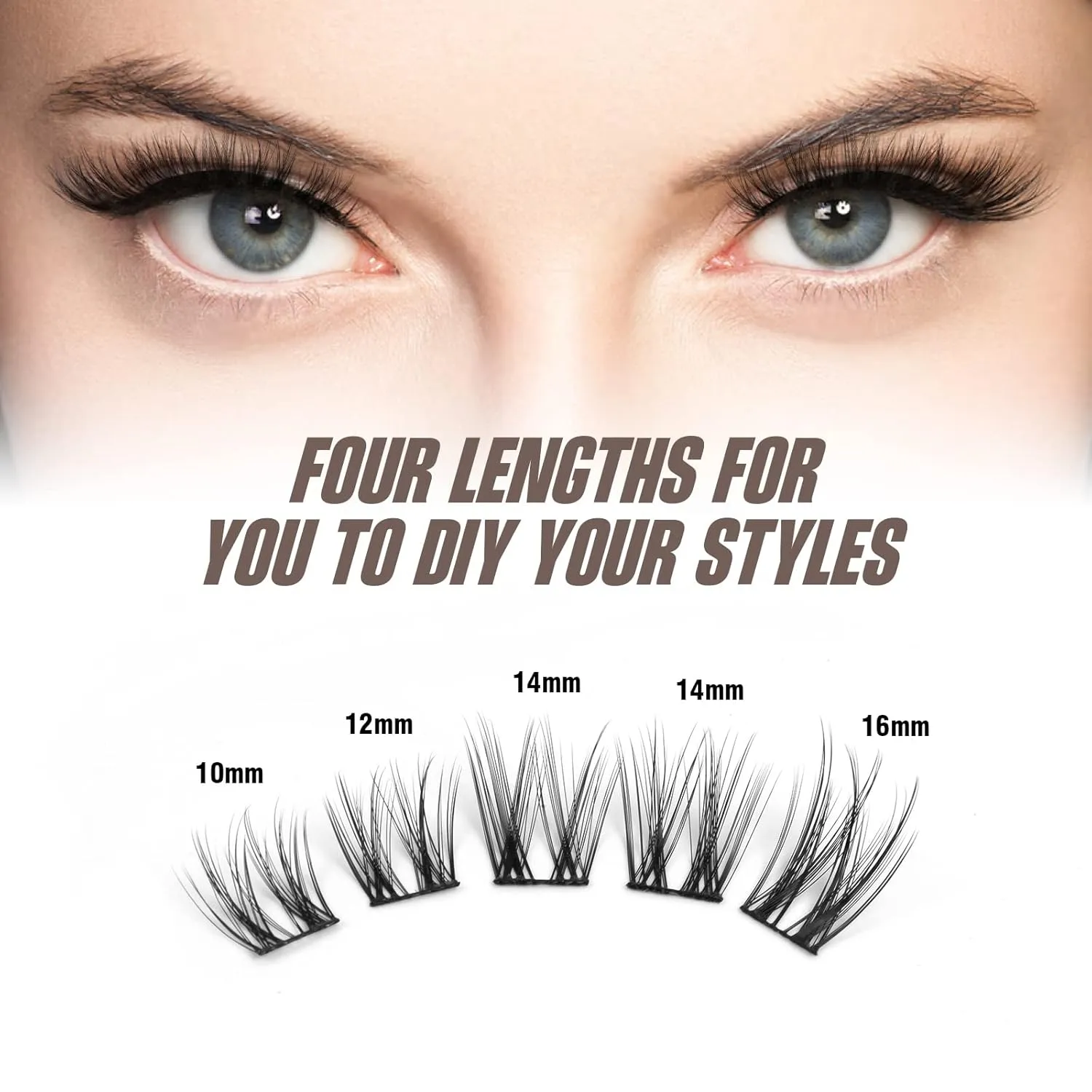 4 Boxes Lash Clusters 320 Pcs Individual Lashes Clusters 0.07 Thickness C Curl Cluster Lashes DIY Eyelash Extension Super Soft And Lightweight Wide Band Eyelashes For Home Use (4 Boxes-Playful 14mm)
