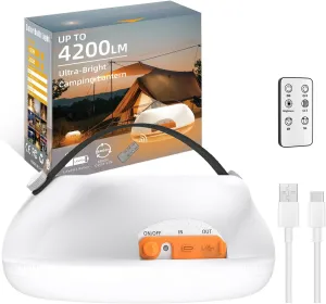 4200LM Led Rechargeable Lanterns,Lantern for Power Outages with 20000mAH Long Lasting Battery,Hanging Tent Light for Hurricane,Emergency,Camping,Outdoor,Home,Hiking