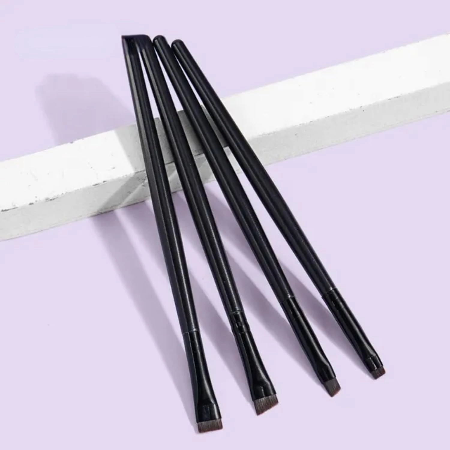 4 Pieces Eyebrow Contour Makeup Brush Eyeliner Brush Portable Small Angle Eyebrow Brush Female Makeup Beauty Tool