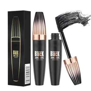 4D Silk Fiber Mascara Black:5X Volume and Length Liquid Mascara with Fiber extending Thickening and Waterproof Smudge-proof Full and Soft Mascara