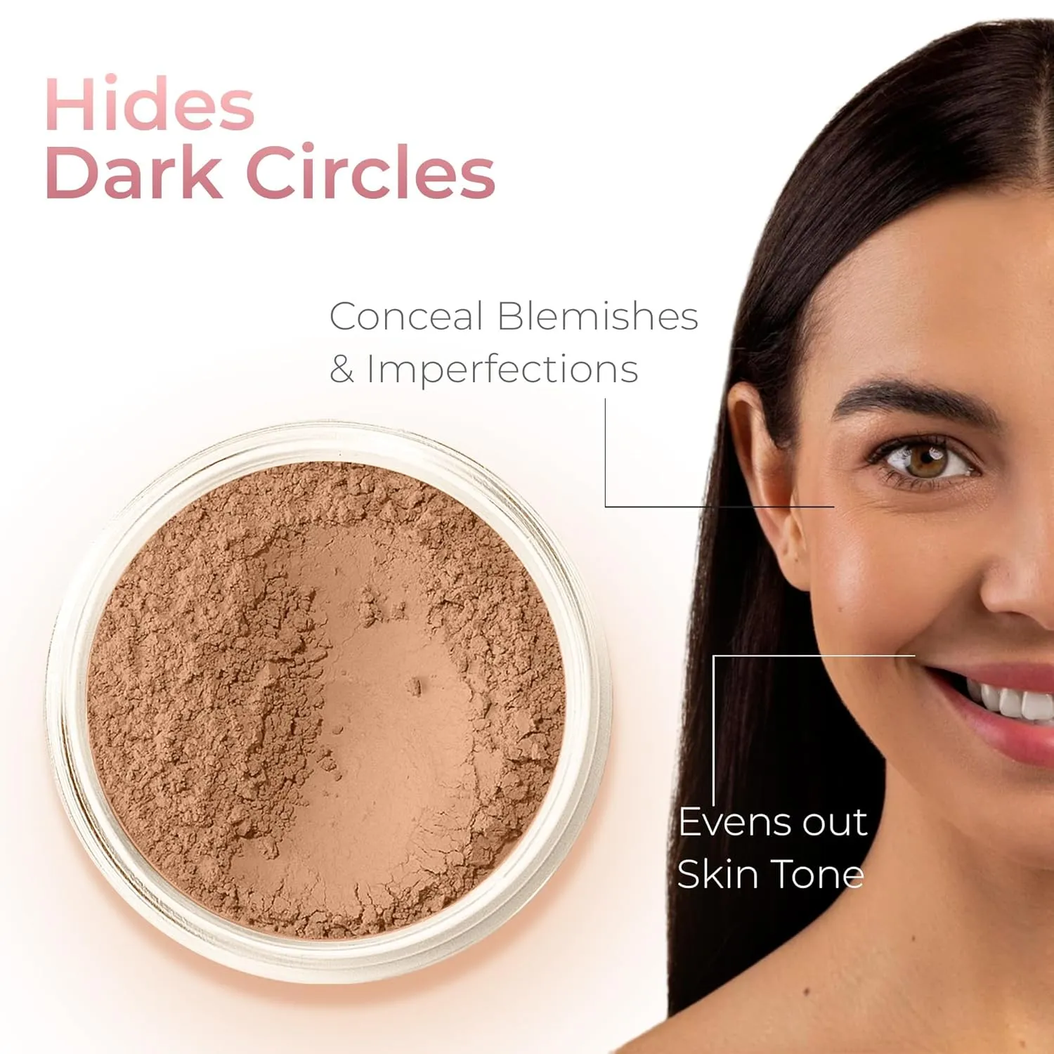 4pc (COCOA) KIT w/KABUKI BRUSH Mineral Makeup Matte Loose Powder Foundation Concealer Blush Long Lasting Bare Face Cosmetics