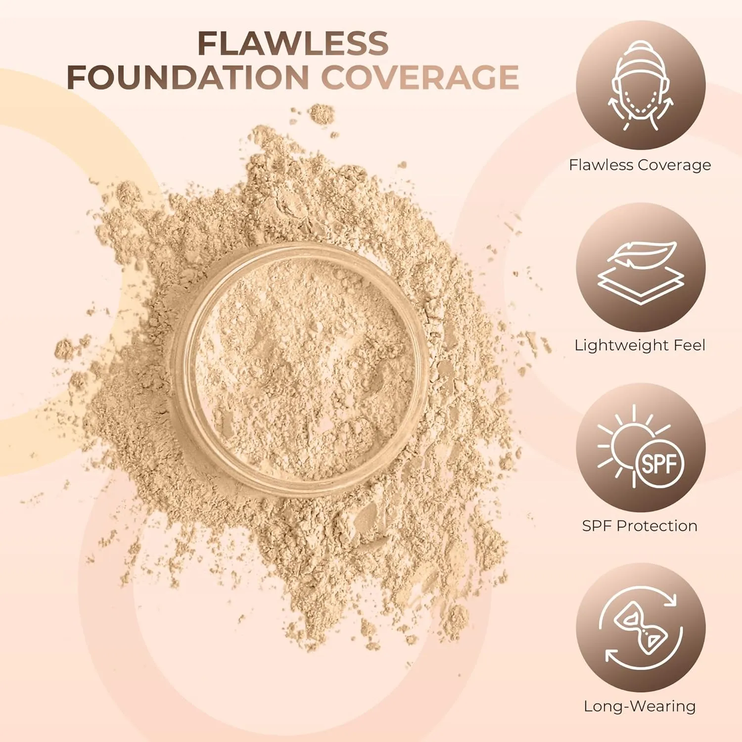 4pc (FAIR 2) KIT w/KABUKI BRUSH Mineral Makeup Matte Loose Powder Foundation Concealer Blush Long Lasting Bare Face Cosmetics
