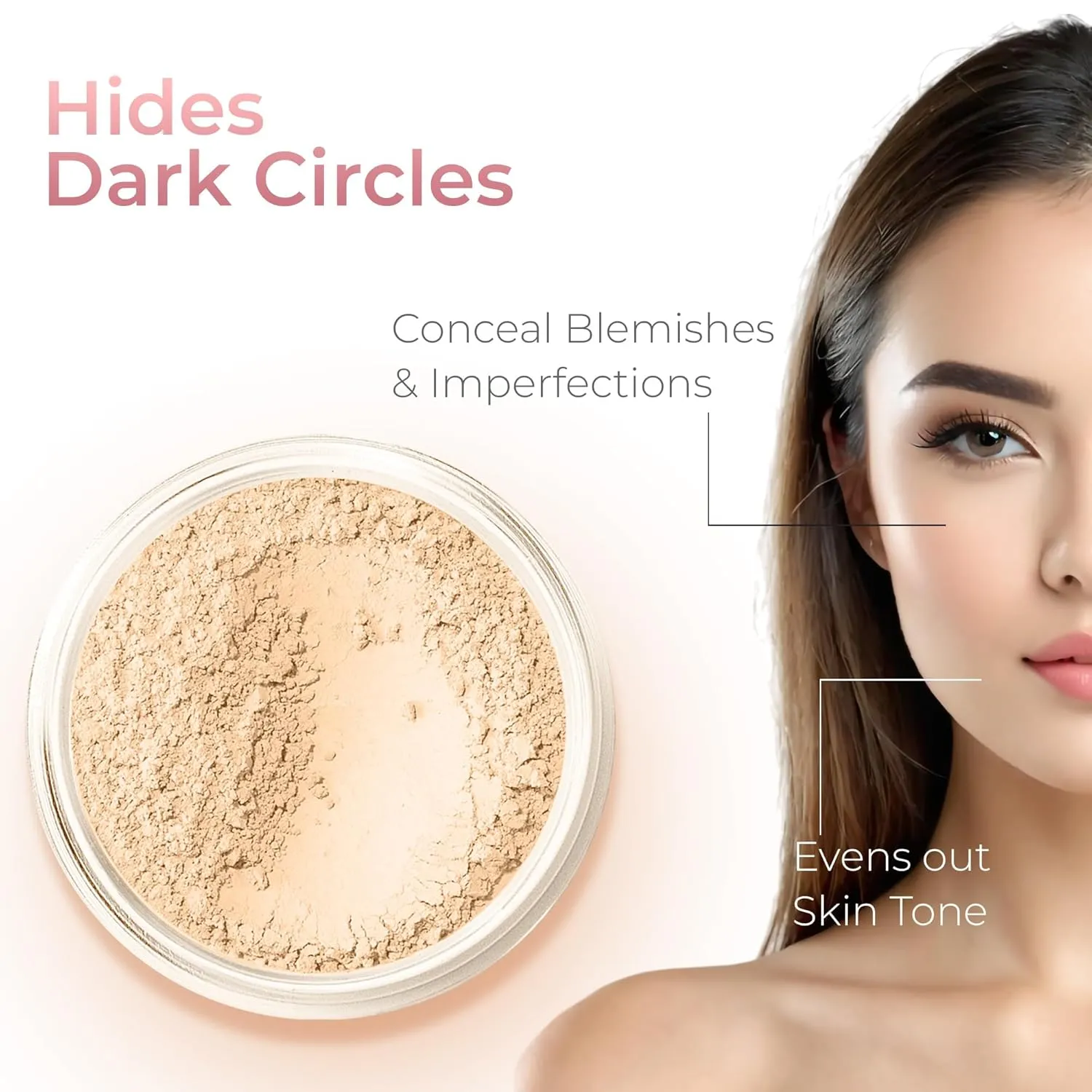 4pc (FAIR 2) KIT w/KABUKI BRUSH Mineral Makeup Matte Loose Powder Foundation Concealer Blush Long Lasting Bare Face Cosmetics