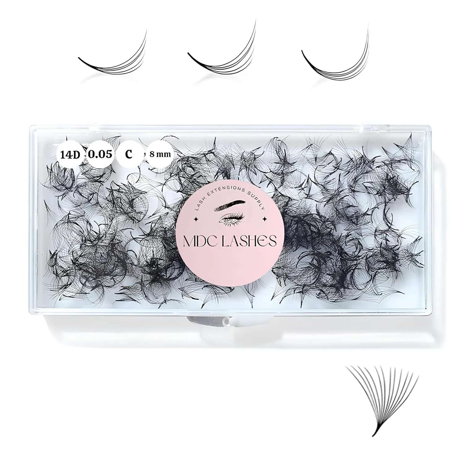 500 Promades Eyelash Fans| 5D-20D, 0.03-0.05-0.07 Thickness, C/CC/D Curls, 8-18mm| Volume Lash Extensions Premade Lash Fans Pro Pre Made False Eyelashes Pestañas Pelo A Pelo(6D-0.07-C-12)