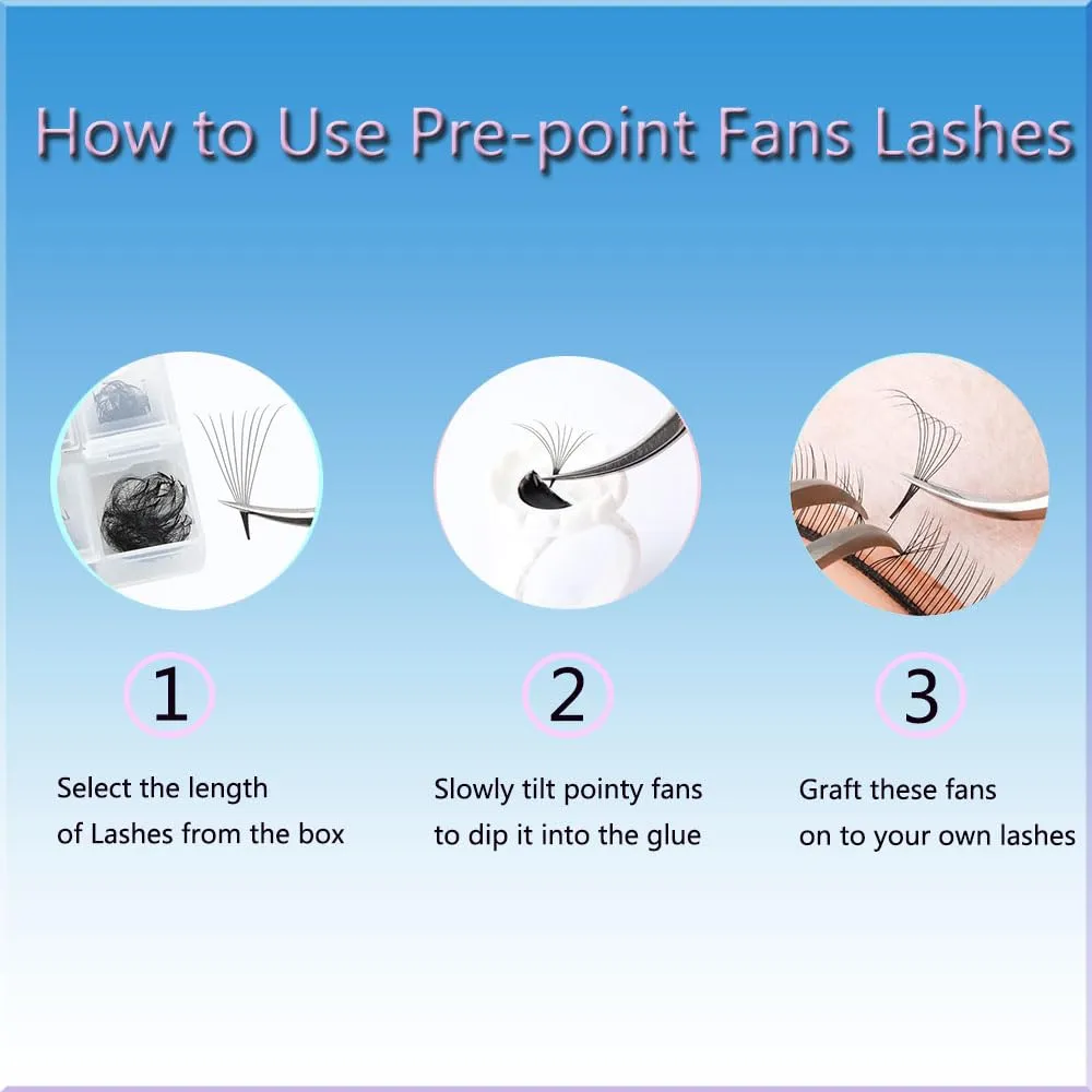 500 Wispy Premade fans 10D 0.07 Mixed Volume Eyelash Extensions Tray-20D Fans,D Curl Lash Fans, Pointed Handmade Loose Thin Base Fans (500 Count (Pack of 1), 20D 0.07 8-15mm)