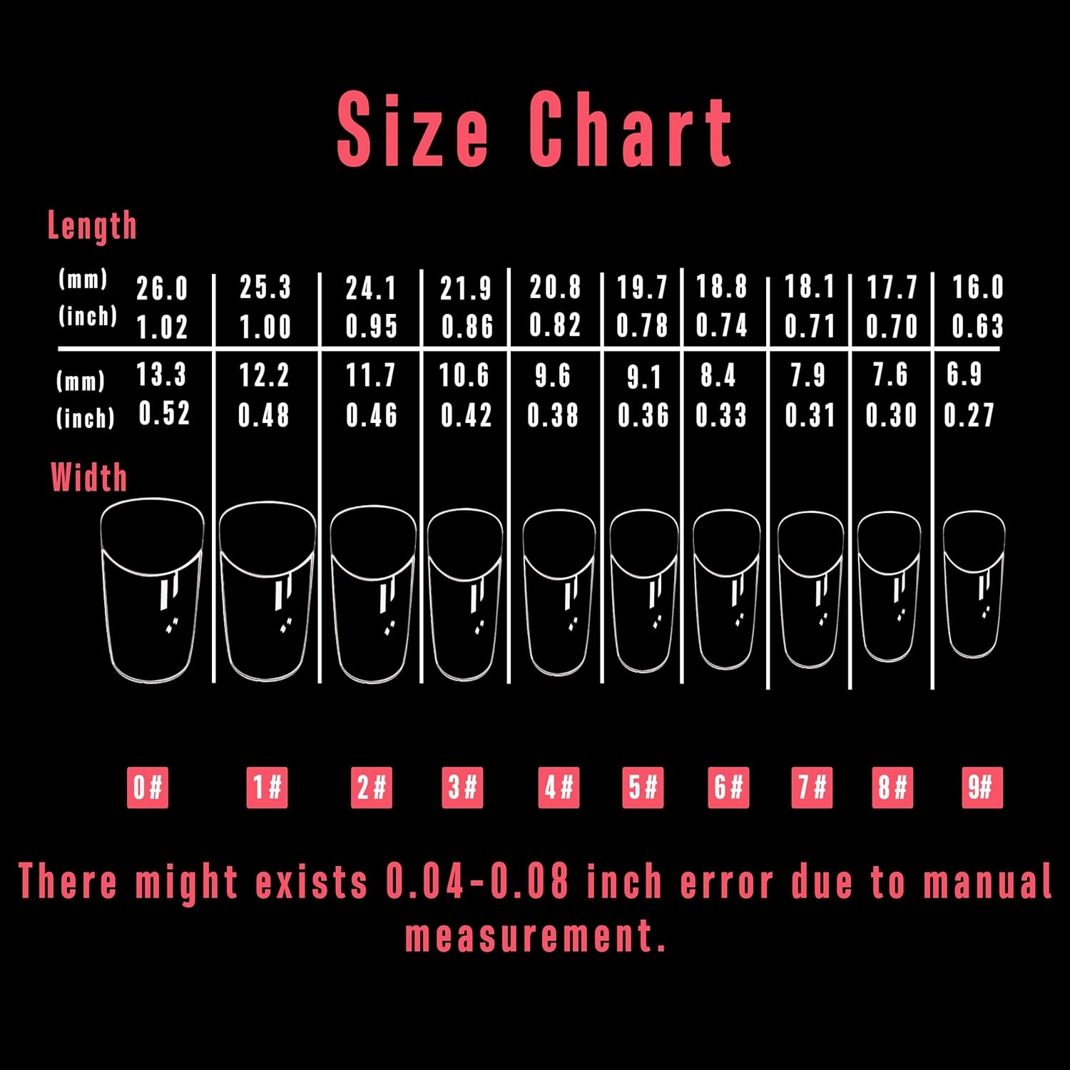 500 pcs Hawk Curved Transparent Clear Cystal Extra Super Extreme Deep Curve Half Cover Short Square Tapered Eagle Claw False Nail Extension Tips Acrylic Nail 10 Sizes Bag Packaging