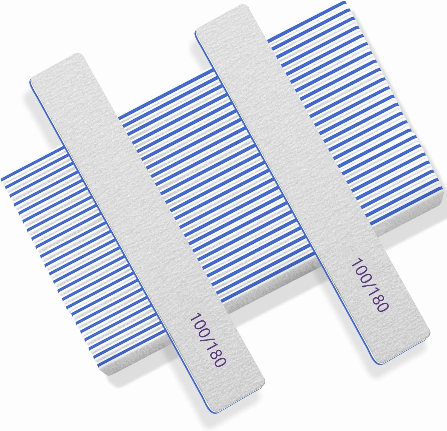 50 Pcs Nail File 100/180 Grit, Heavy Duty Nail Files for Acrylic/Natural Nails, Emery Boards for Nails, Strong Finger Nail Filler, Coarse Nail File for Home and Salon Use