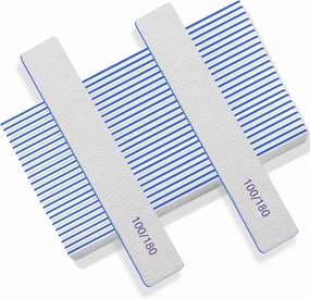 50 Pcs Nail File 100/180 Grit, Heavy Duty Nail Files for Acrylic/Natural Nails, Emery Boards for Nails, Strong Finger Nail Filler, Coarse Nail File for Home and Salon Use