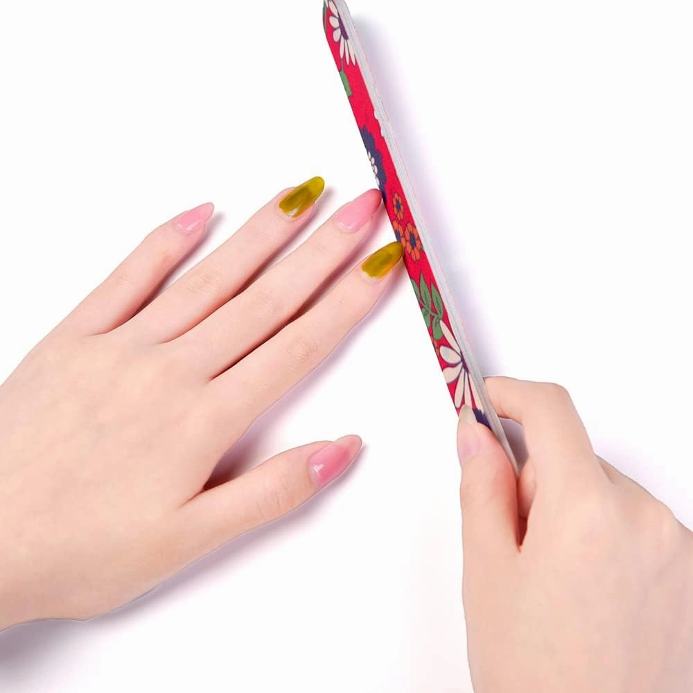 50pcs Flower Design Nail Files Double Sided Sandpaper Foam Nail Buffers Great for Professional Salon or Home Cosmetic Manicure Pedicure (Set 6-50pcs)