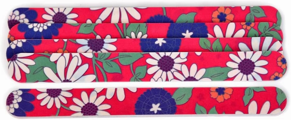50pcs Flower Design Nail Files Double Sided Sandpaper Foam Nail Buffers Great for Professional Salon or Home Cosmetic Manicure Pedicure (Set 6-50pcs)