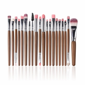 5/7/15/20 Pieces Of Makeup Brush Tool Set Makeup Powder Eye Shadow Foundation Blush Mixed Beauty Makeup Brush (Color : Brown 20pcs)