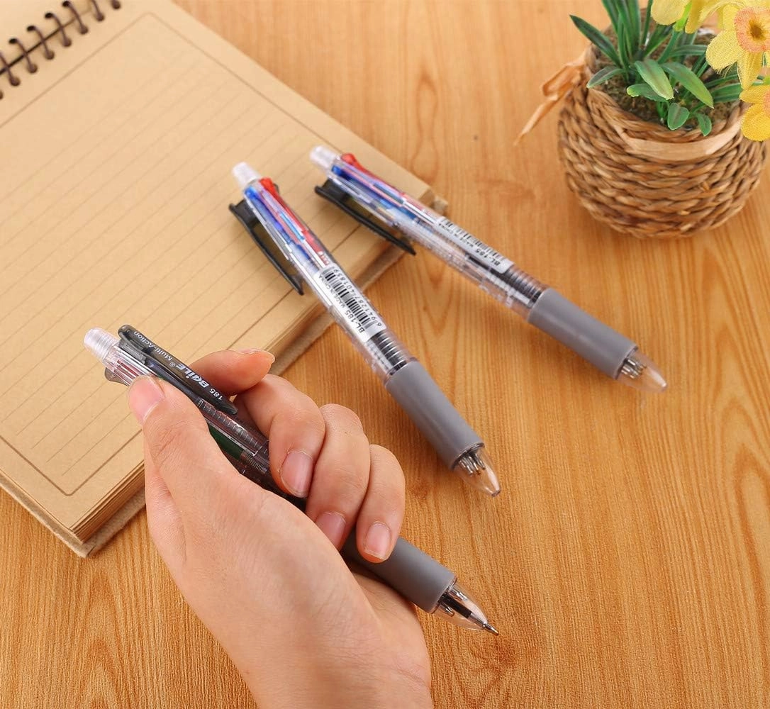 5 in 1 Multifunction Pen Set 0.7 mm Colored Ballpoint Pen and 0.5 mm Mechanical Pencil in One Pen Package Contains 5 pcs Pens and 25 pcs Pen Refills and 5 Pack Mechanical Pencil Refills