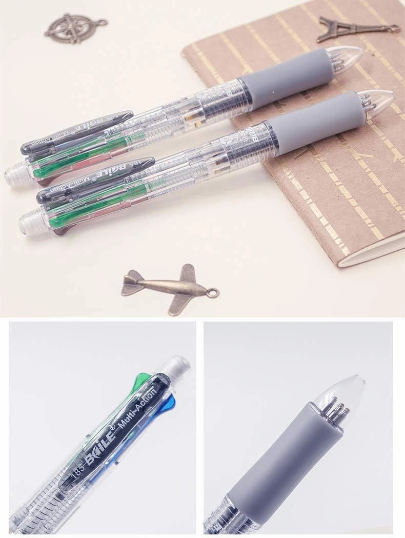 5 in 1 Multifunction Pen Set 0.7 mm Colored Ballpoint Pen and 0.5 mm Mechanical Pencil in One Pen Package Contains 5 pcs Pens and 25 pcs Pen Refills and 5 Pack Mechanical Pencil Refills