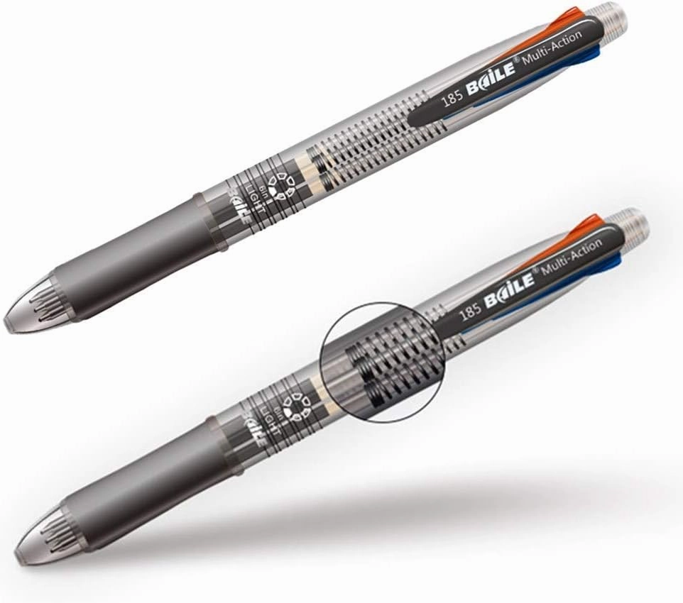 5 in 1 Multifunction Pen Set 0.7 mm Colored Ballpoint Pen and 0.5 mm Mechanical Pencil in One Pen Package Contains 5 pcs Pens and 25 pcs Pen Refills and 5 Pack Mechanical Pencil Refills