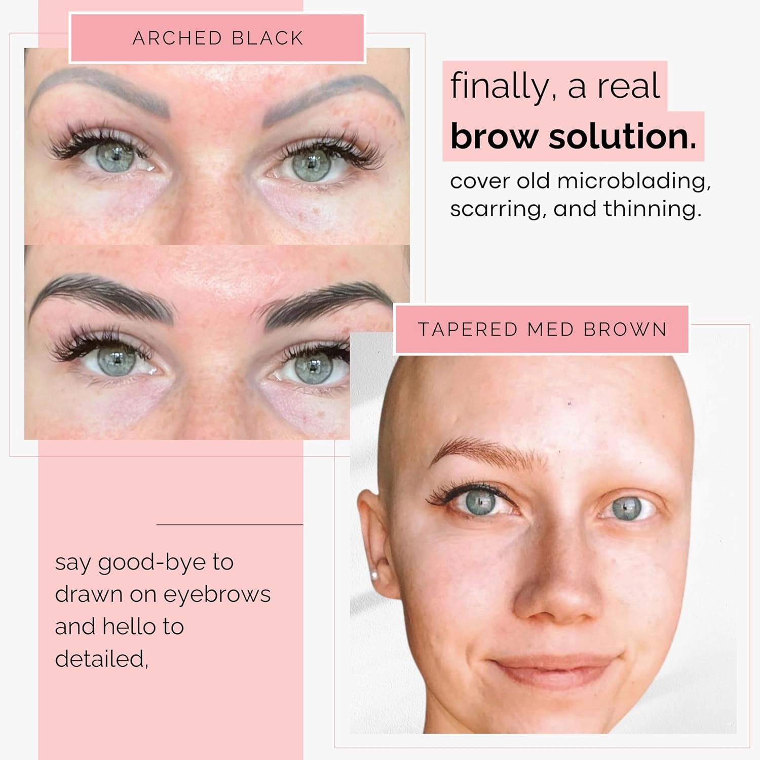 5 Pack Temporary Eyebrow Tattoos Waterproof Eyebrow Stickers, False Tattoos Hair Like Peel Off Instant Transfer Brows For Women And Men | Natural Strokes, Shaping (upward, blonde)