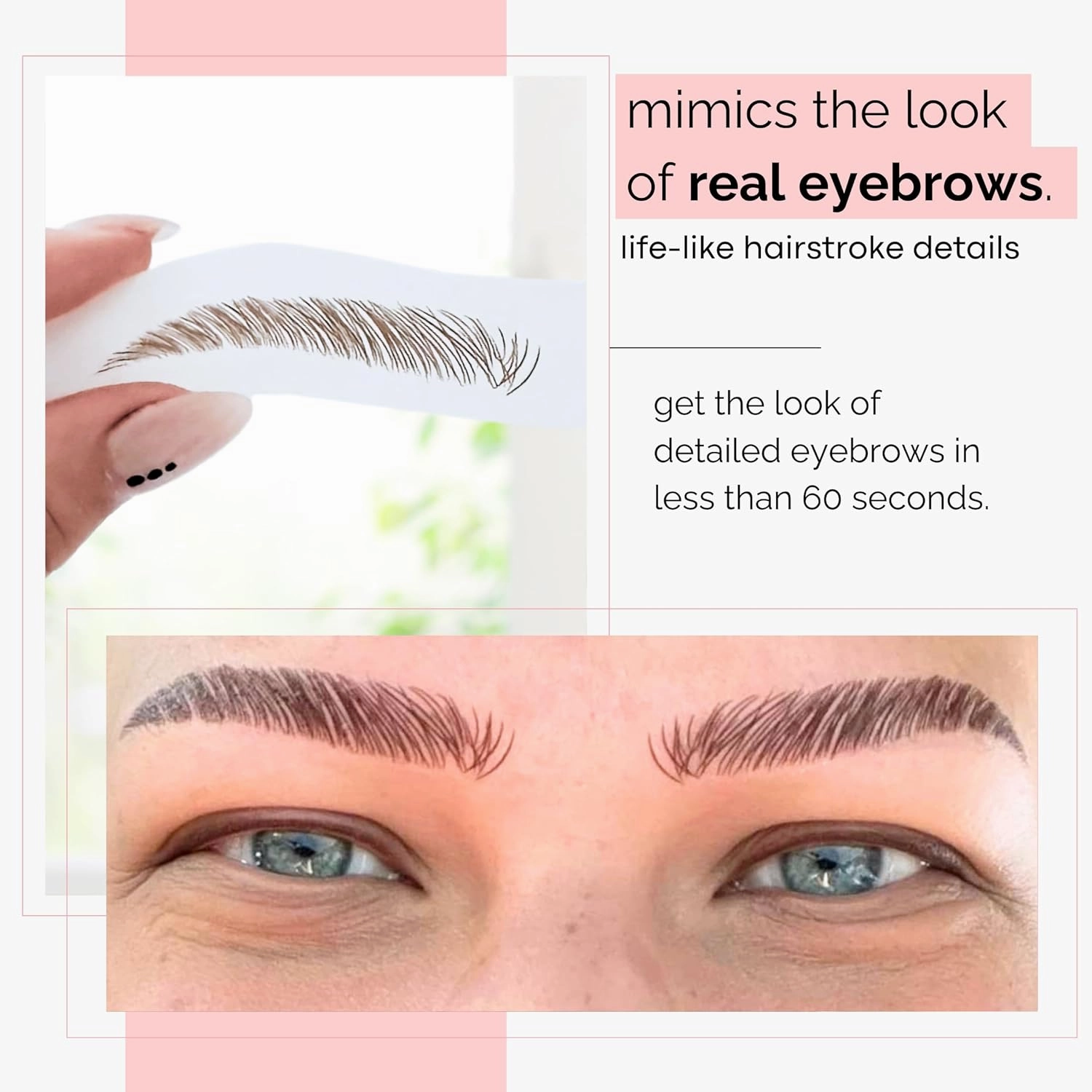 5 Pack Temporary Eyebrow Tattoos Waterproof Eyebrow Stickers, False Tattoos Hair Like Peel Off Instant Transfer Brows For Women And Men | Natural Strokes, Shaping (upward, blonde)