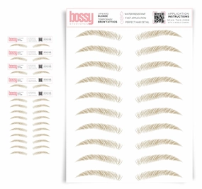 5 Pack Temporary Eyebrow Tattoos Waterproof Eyebrow Stickers, False Tattoos Hair Like Peel Off Instant Transfer Brows For Women And Men | Natural Strokes, Shaping (upward, blonde)