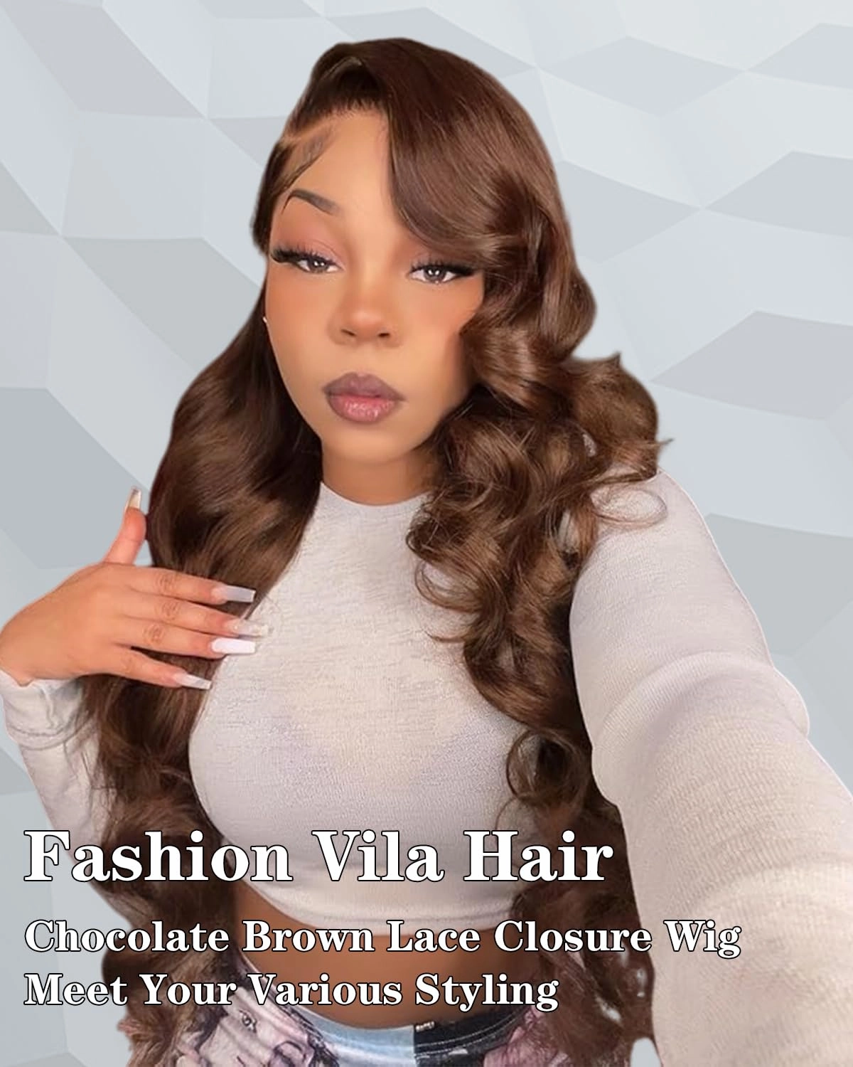 5X5 Chocolate Brown Glueless Wigs Human Hair Pre Plucked Pre Cut 26 Inch 5x5 Wear and Go Glueless Wig Body Wave Reglular HD Lace Closure Wigs 4# Chocolate Brown Lace Front Wig Human Hair