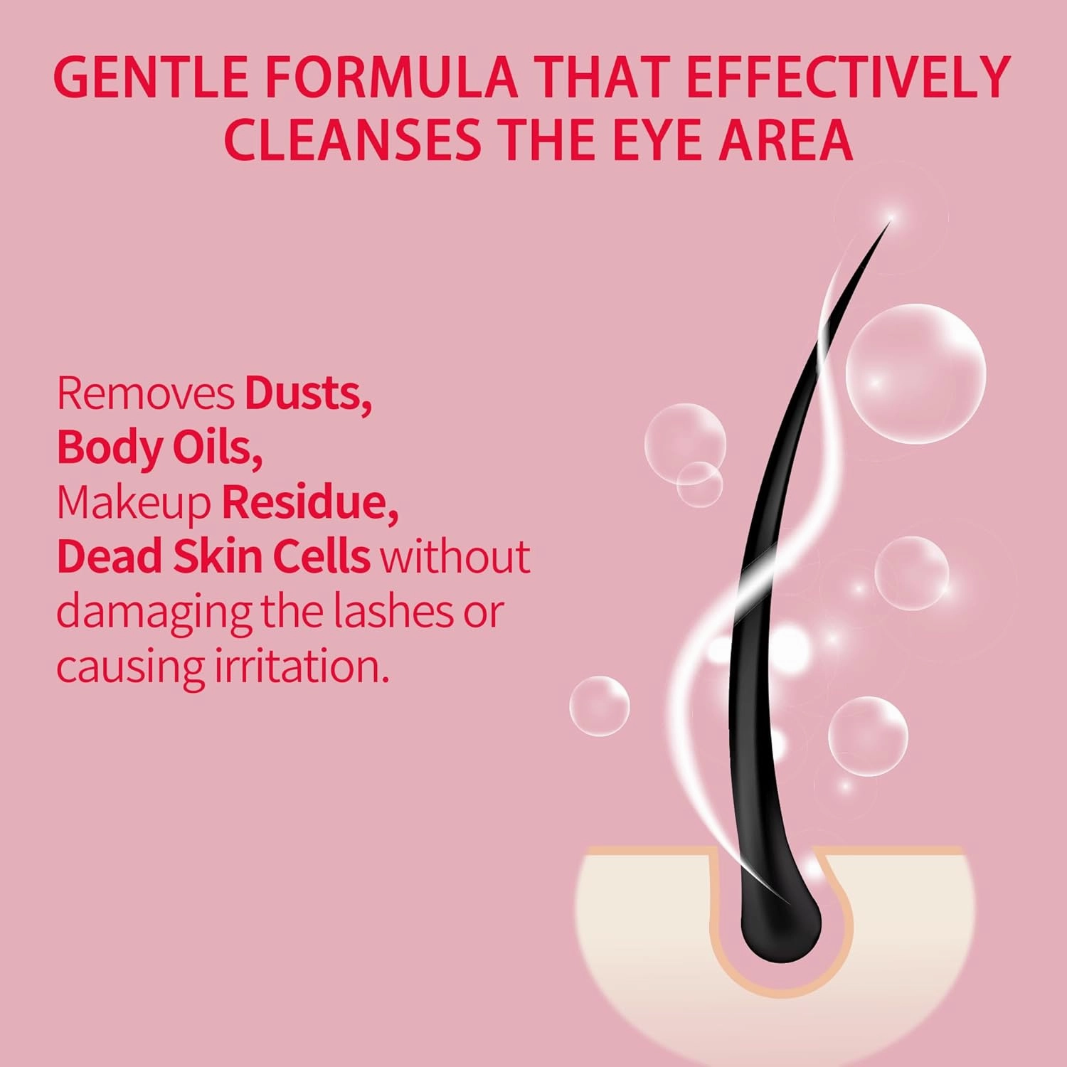 600ml Lash Shampoo Bulk, Eyelash Cleanser for Extensions, Safe Makeup Remover, Non-irritating or Burning Formula Eyelid Foaming Cleanser Best for Professional Salon and Home Use (Rose)