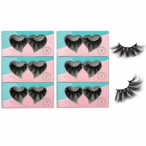 6 Pairs 25mm Mink Lashes 3D Real Mink Eyelashes Dramatic Fluffy False Eyelashes 100% Handmade 6D Long Thick Soft Reusable Full Volume Strip Eye Lashes (Honey)