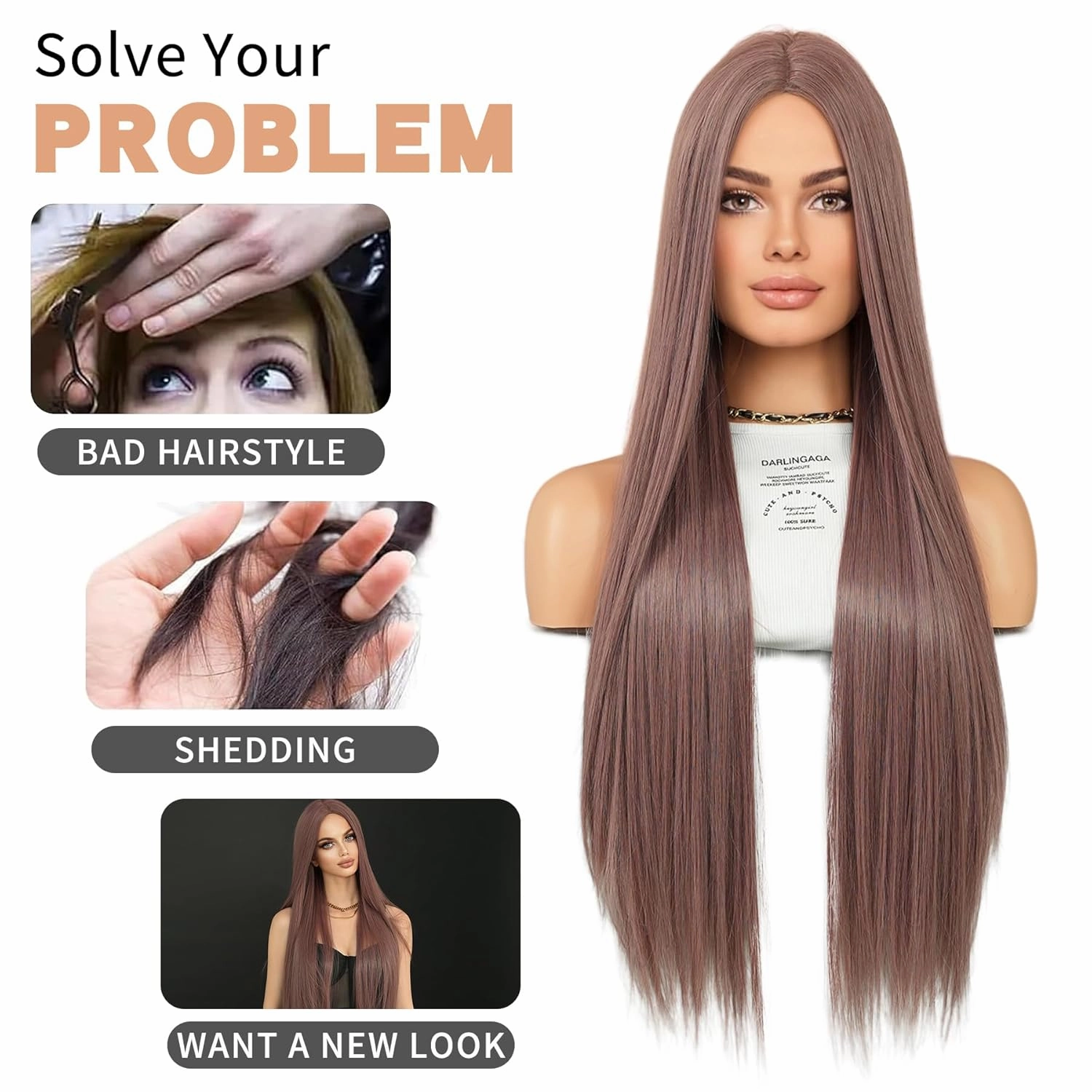 7JHH Wigs 32in Super Long Grey Purple Wigs Natural Heat Resistant Fiber Synthetic Layered Straight Natural Lilac Purple Midlle Part Wigs Women Wigs for Holiday Festival Chrismas Daily Party Daily Used