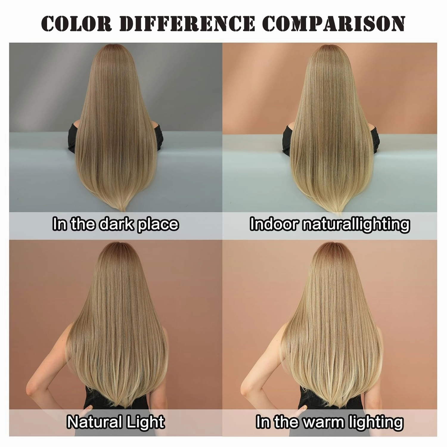 7JHH WIGS Long Straight Ash Brown Wig with Bangs 28in Light Brown Wig Natural Heat Resistant Fiber Synthetic Wigs for Women Girls Holiday Festival Chrismas Daily Party Used