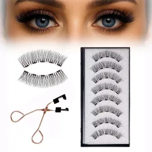 8 Piece Eyelash Magnetic Lashes Kit with Applicator (no glue or eyeliner needed) Reusable Fake Eye Lash DOCLEADIS