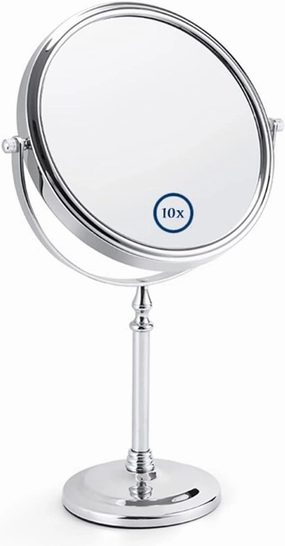 8-Inch Double Sided 10X and 1X Magnifying Makeup Mirror, Double-Sided & 360 ° swiveling for Make-up, Shaving, Facial Care in The Living Room, Travel Makeup Mirror