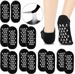 8 Pairs Large Men's Moisturizing Gel Socks Reusable Soft Gel Spa Lotion Socks for Repairing and Softening Dry Cracked Feet Skins,Dry Cracked Heels, Calluses Us Men 10-15