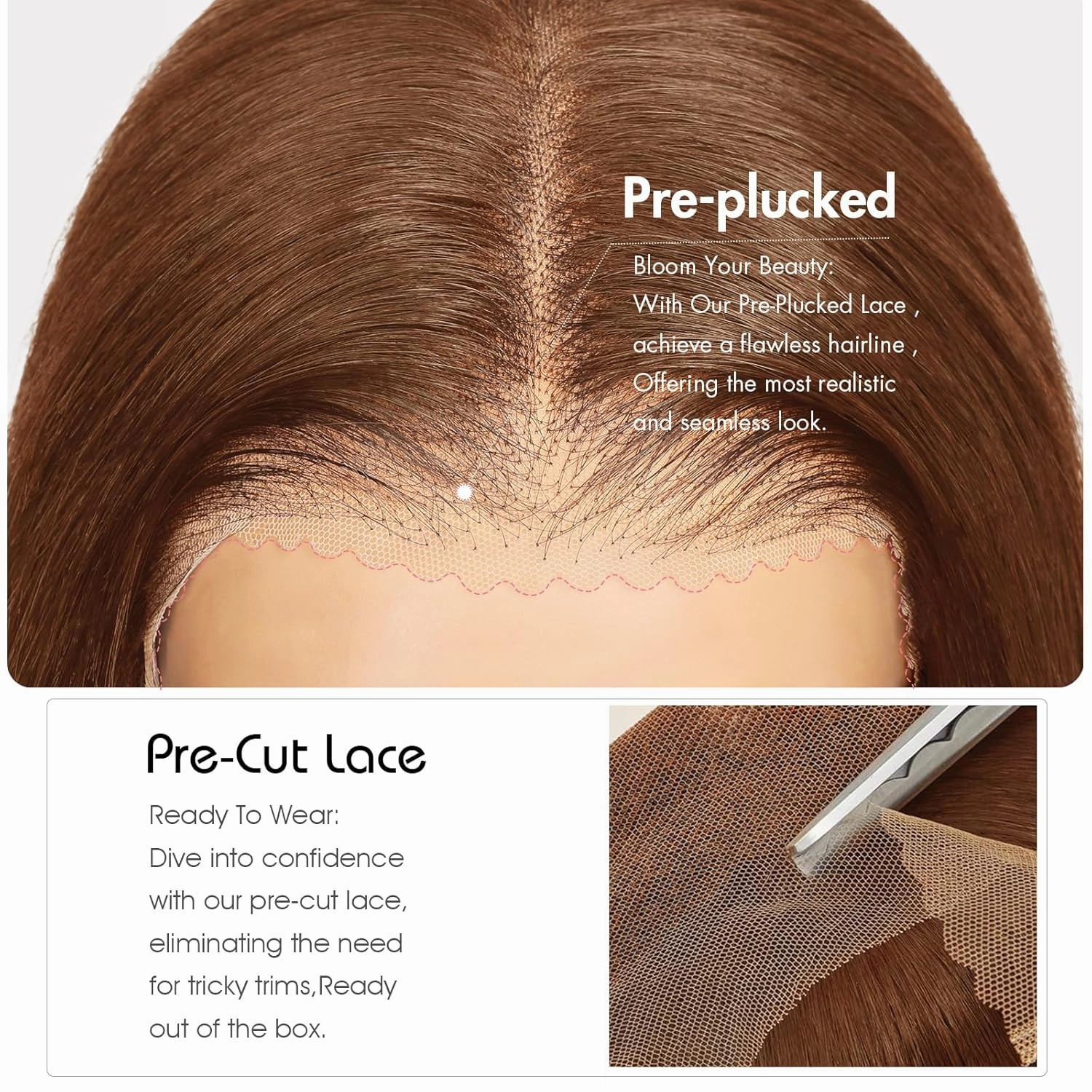 9X6 Ready to Wear Wigs Glueless Wigs human hair Pre Plucked Pre Cut,Straight Chocolate Brown Lace Front Human Hair Wig 250% Density HD Lace Front Wigs Human Hair For Black Women 24 Inch