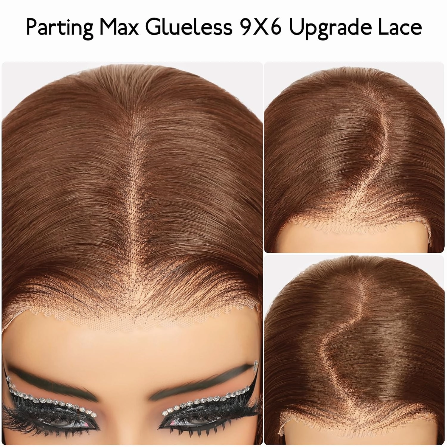 9X6 Ready to Wear Wigs Glueless Wigs human hair Pre Plucked Pre Cut,Straight Chocolate Brown Lace Front Human Hair Wig 250% Density HD Lace Front Wigs Human Hair For Black Women 24 Inch