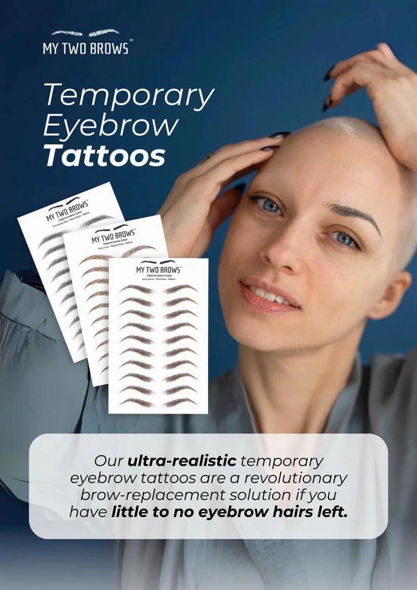 (10 pairs) Medium Brown Temporary Eyebrow Tattoo - Large Size - Waterproof & Smudgeproof - Confident Contour Style Eyebrow Stickers - Sheet Lasts up to 30 Days - Won't Work on Existing Brows