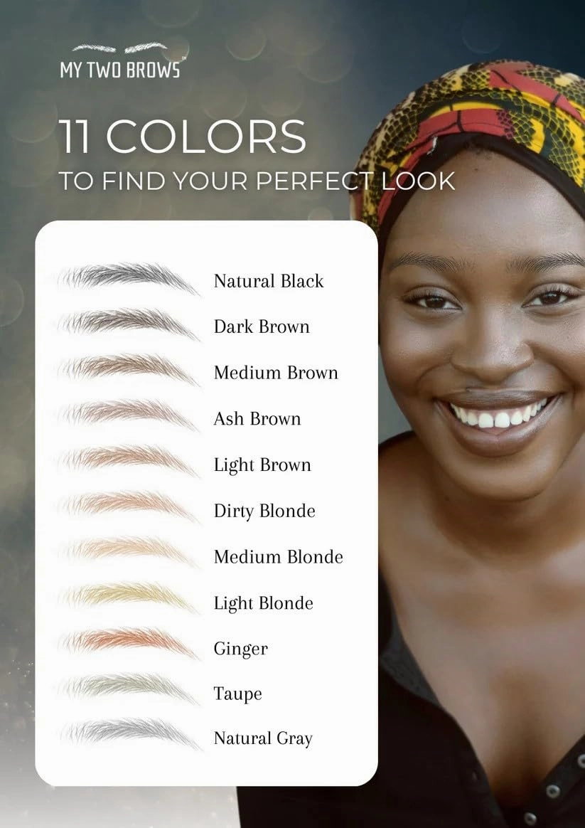 (10 pairs) Medium Brown Temporary Eyebrow Tattoo - Large Size - Waterproof & Smudgeproof - Confident Contour Style Eyebrow Stickers - Sheet Lasts up to 30 Days - Won't Work on Existing Brows