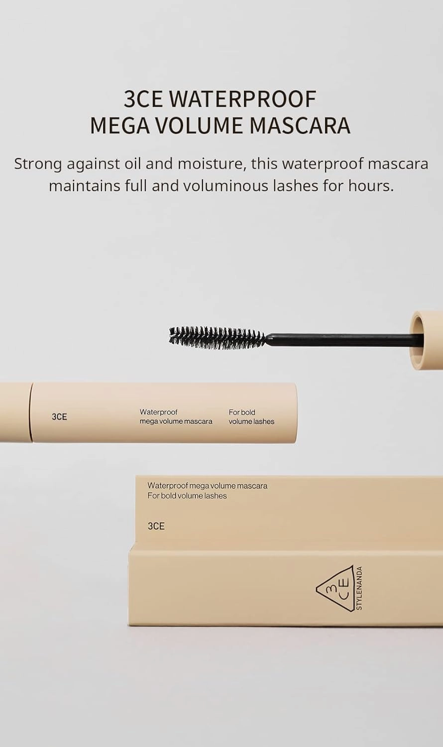 [JoseonGotElephant Bundle] Waterproof Mega Volume Mascara #Black   JoseonGotelephant cotton pad soft and matt 4g ABG Style K-BEauty K-Makeup Korean Makeup Korean lip tint Korean Makeup