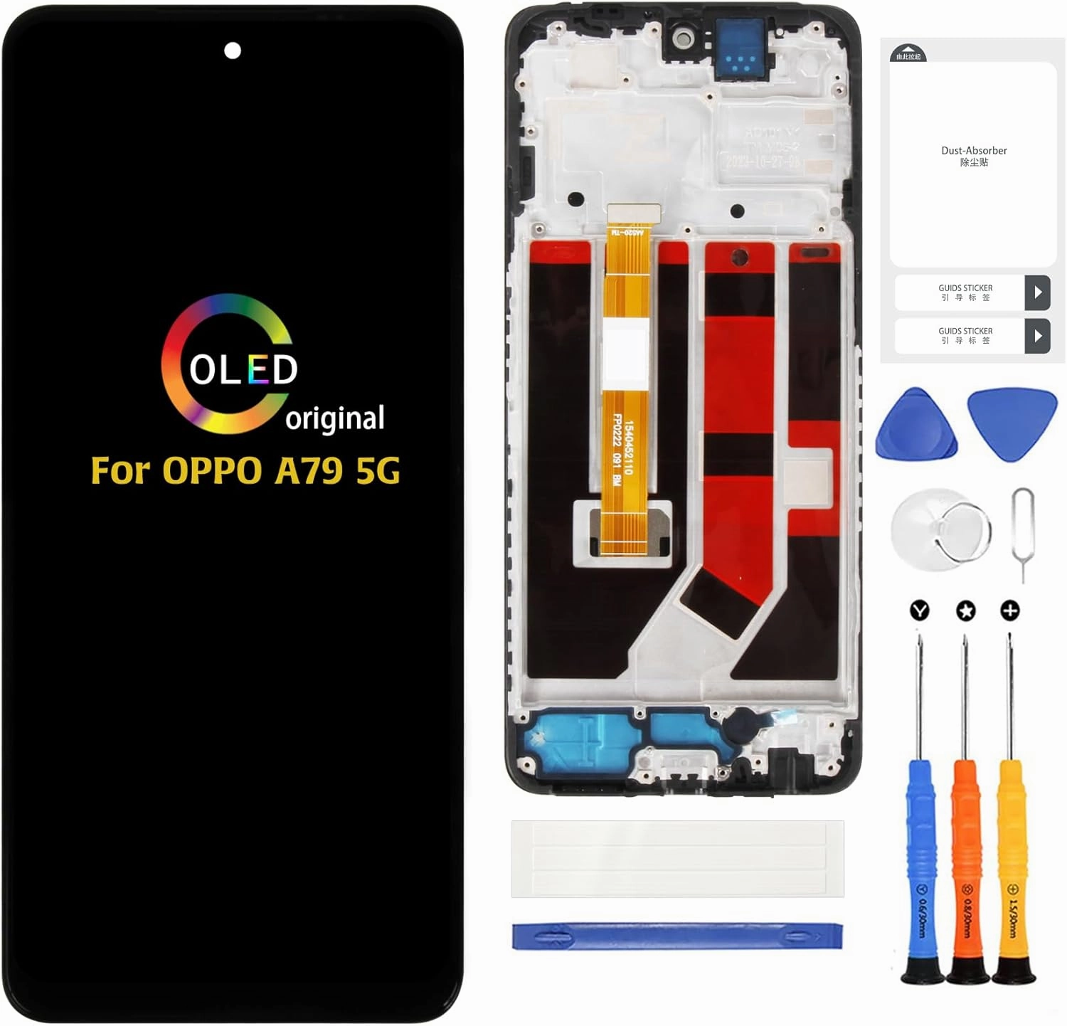 A-MIND for Oppo A79 5G 6.72" LCD with Frame Screen Replacement CPH2553 CPH2557 LCD Display Touch Digitizer Screen Assembly with Repair Tools