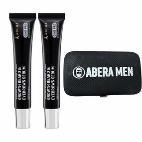 ABERA Ginb Advanced Growth Beard & Eyebrows Serum for Men & Women - Acetyl Tetrapeptide-3 Biotin & Castor Oil for Stronger, Thicker, Fuller Eyebrows & Beard Growth (2 BOXES   GIFT: Eyebrows Kit)