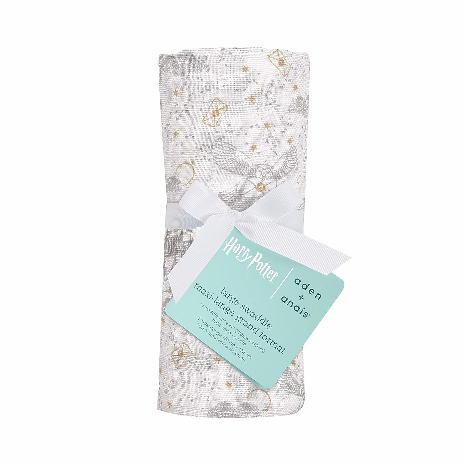 aden   anais Harry Potter Swaddle Blanket, Boutique Muslin Blankets for Girls & Boys, Baby Receiving Swaddles, Ideal Newborn & Infant Swaddling Set, Perfect Shower Gifts, Single, Harry Potter
