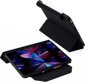Adonit Trifold Case Compatible with iPad 10 10.9 Inch 2022, Magnetic Stand Case with Clasp, Auto Sleep and Wake, Pencil 2 Wireless Charging, Stylus Pens Holder, Black