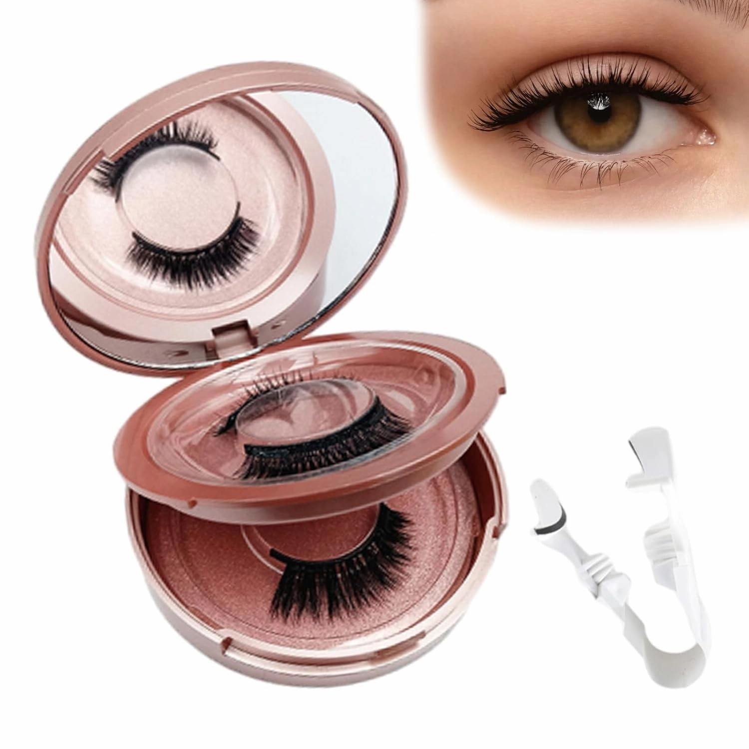 Aerliss Magnetic Lashes, Aerliss Ez Bella Lashes, Aerliss Magnetic Eyelashes, Aerliss Easy Bella Lashes, Reusable Magnetic Eyelashes, With Applicator No Glue Or Liner Needed, Natural Look (03-Simple)